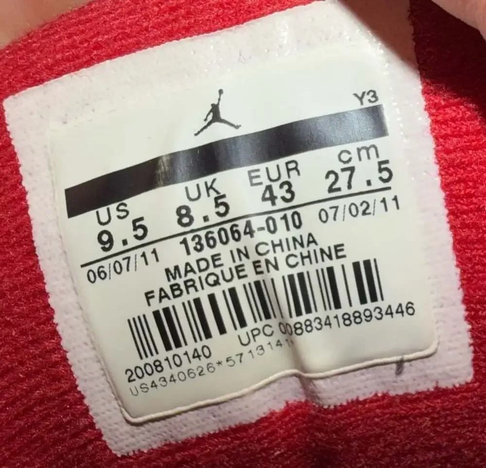 Air Jordan 3 Retro Black Cement 9.5 2012 release